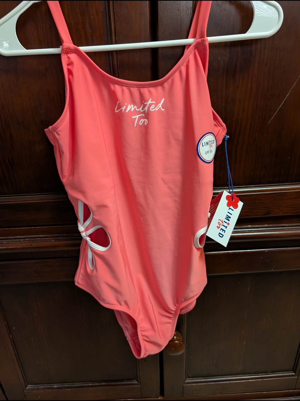 Limited Too Coral Pink One-Piece Swimsuit with Side Cutouts